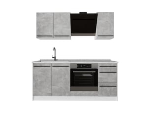 Vicco cuisine, bétonblanc, 180cm sans pt