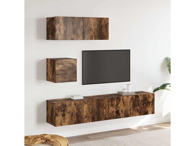  Ensemble de meubles tv 4 pcs chêne fumé bois d'ingénierie shl89768  - Conforama B
