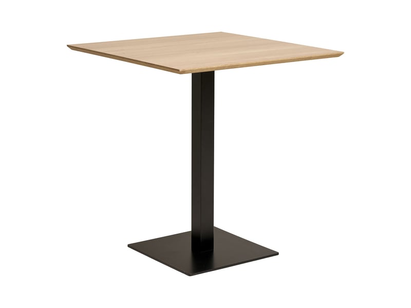 Table de bar fano en mélamine naturelle avec base en métal noir 70x70x75 cm - Conforama B
