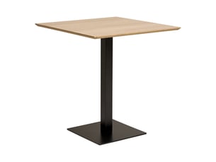 Table de bar fano en mélamine naturelle avec base en métal noir 70x70x75 cm