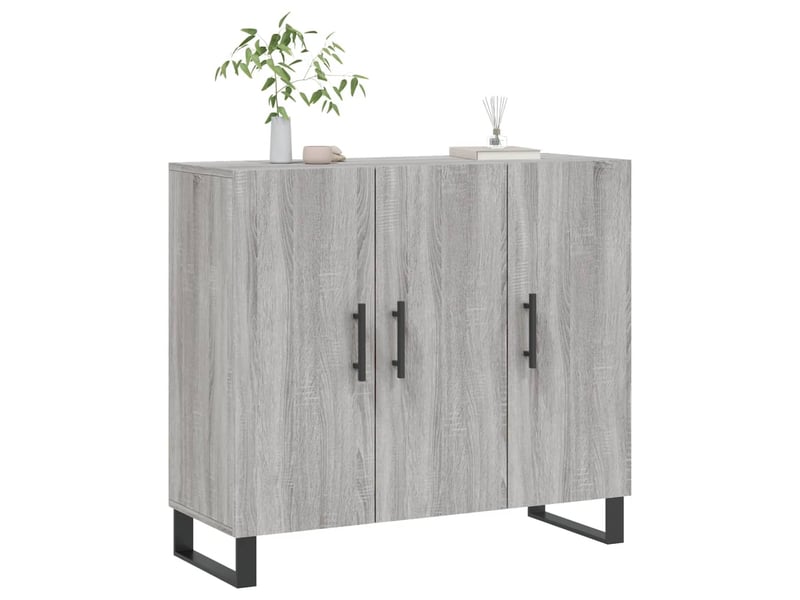  Buffet - bahut - meuble de rangement sonoma gris 90x34x80 cm bois d'ingénierie  - Conforama C