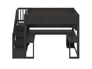 Lit mezzanine 90x200 cm evarich coloris noir