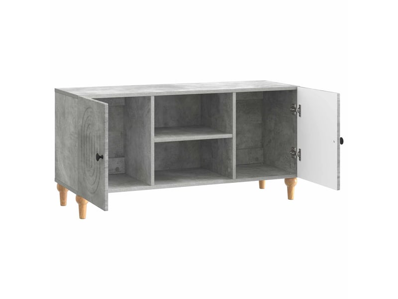  Meuble tv - banc tv - meuble de rangement gris béton 102 x 34,5 x 50 cm bois d'ingénierie  - Conforama E
