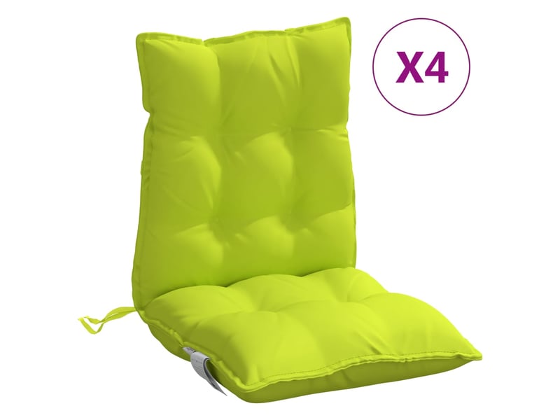  Lot de 4 coussins d'extérieur, coussins de chaise vert vif. 100 x 50 x 7 cm cf56428  - Conforama A