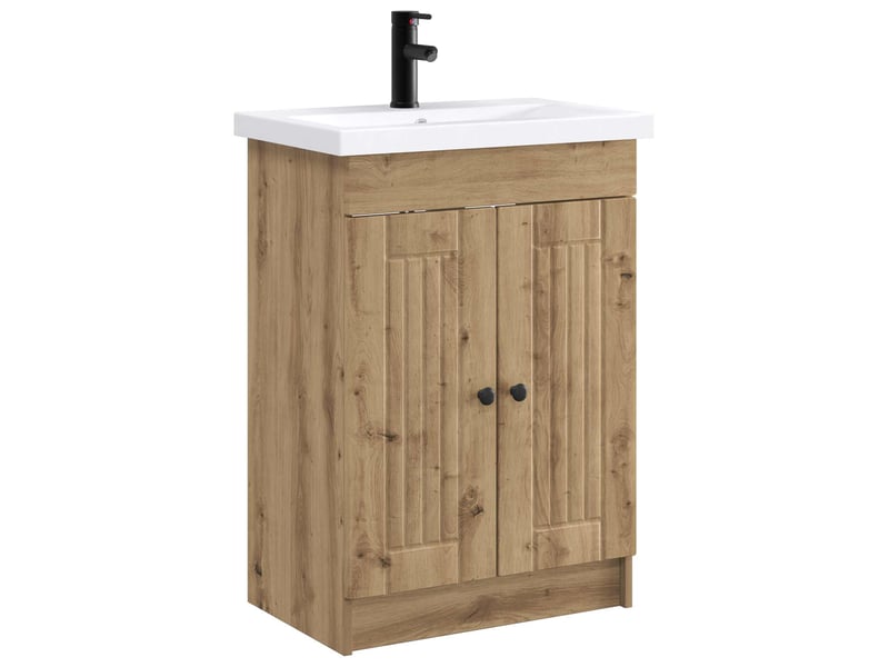 Ensemble de mobilier de salle de bain chêne artisanal shl6968 - Conforama A