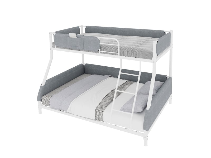 Lit superposé, coloris blanc ancien, couchage 140x190 cm, superposé, dimensions : 197 x 147.2 x 139 cm - Conforama A