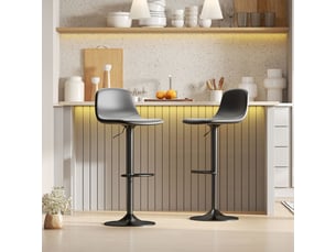 tabouret de bar assise réglable en hauteur <strong>STILVORA</strong> - noir hauteur d'assise 58 cm vendu Par paire