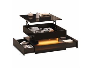 Table basse carré(e) coloris noir <strong></strong> <strong></strong> - 65 cmx65 cm