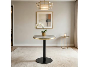 Table d’appoint ronde, table salon design moderne table décorative effet marbre uv bord, pratique, mdf, coloris noir