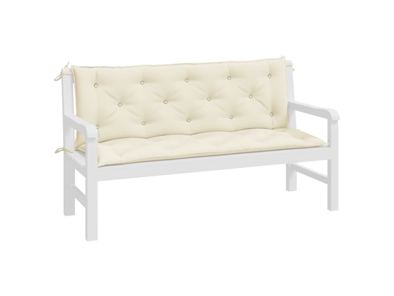  Lot de 2 coussins de banc de jardin, coussins d'assise blanc crème tissu oxford cf58633  - Conforama D