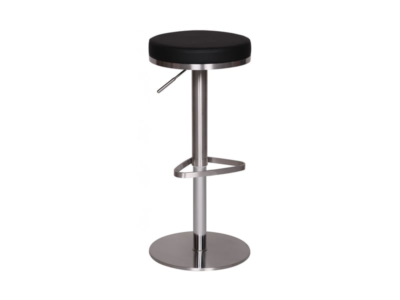  Tabouret de bar rond réglable en hauteur 38x38x5782 cm en pu noir  - Conforama A