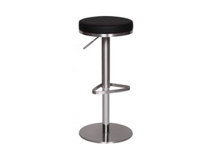 Tabouret de bar rond réglable en hauteur 38x38x5782 cm en pu noir