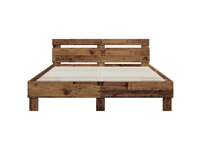 Lit double- lit adulte - cadre de lit bois ancien 120 x 190 cm bois d'ingénierie - Conforama C