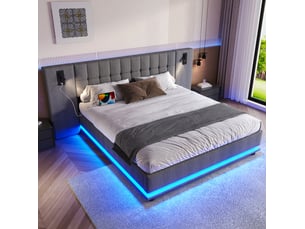 Lit 2 places 180x200 cm MODENUIT coloris gris