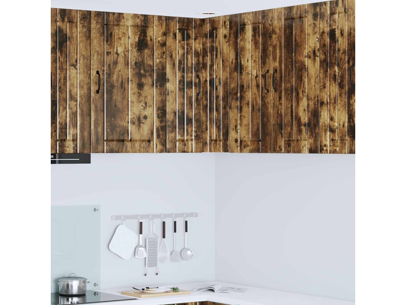  Meuble mural de cuisine, armoire d'angle cuisine lucca chêne fumé 57x57x80cm  - Conforama B