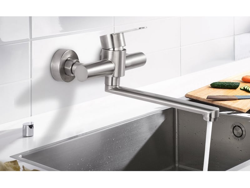  Robinet mural cuisine pivotant 360° – pour évier de cuisine  - Conforama D