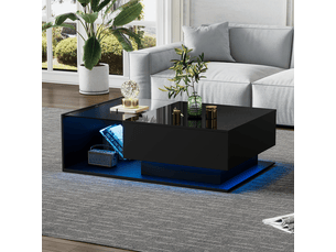 Table basse rectangulaire coloris noir LPOSPI - 50 cmx100 cm