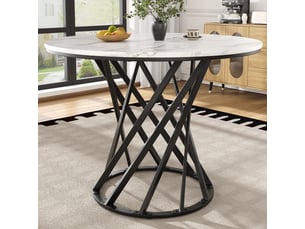 Table de séjour ronde fixe noir - 80x80-80max.cm