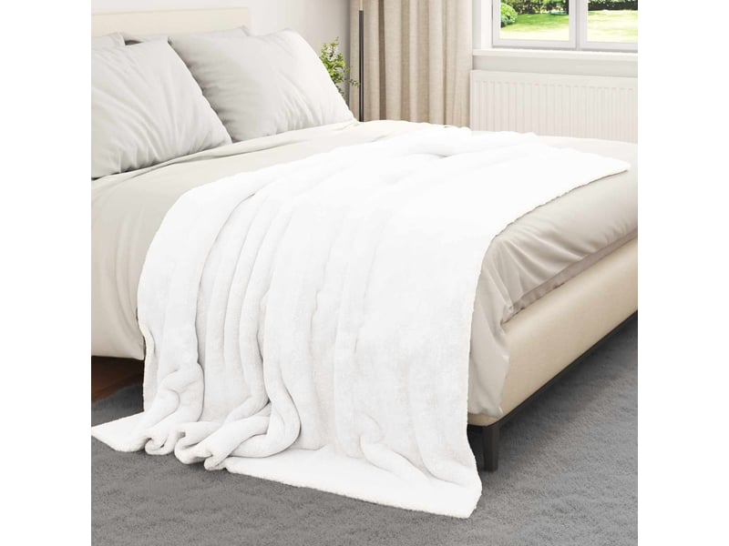  Plaid canapé blanc 150x200 cm 1.64 kg polaire  - Conforama C