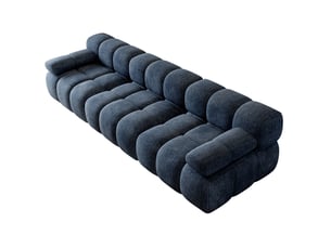 Canapé droit compressé fixe MODENVIE 3 places Tissu Bleu