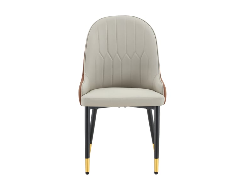  Lot de 2 chaises de salle à manger en similicuir pu gris chaud et marron W3658P425199 - Conforama A