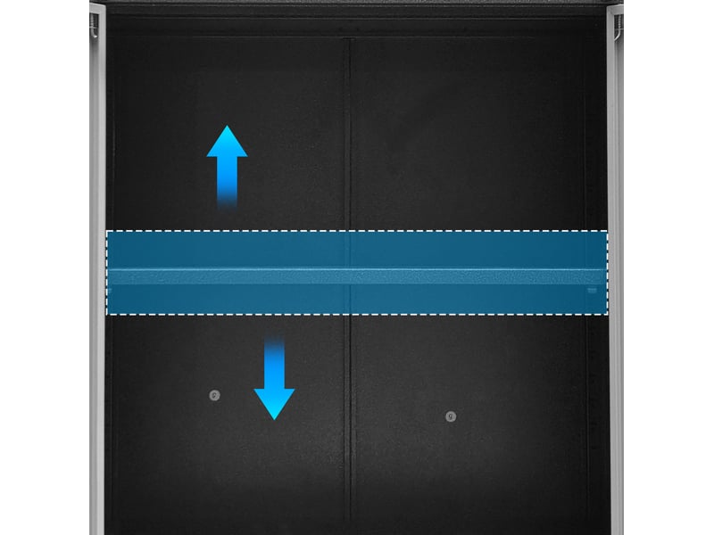  Armoire à outils métallique 75 x 42 x 88 cm noir et gris, sur roulettes verrouillables avec étagères réglables  - Conforama E