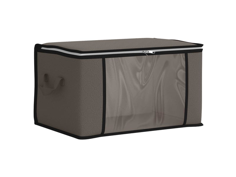 Boîte de rangement avec fenêtre latérale transparente gris shl37127 - Conforama A