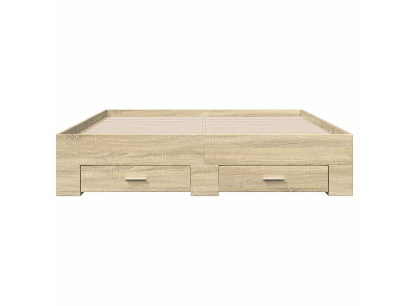  Lit double- lit adulte -  cadre de lit avec tiroirs sans matelas chêne sonoma 150x200 cm  - Conforama C