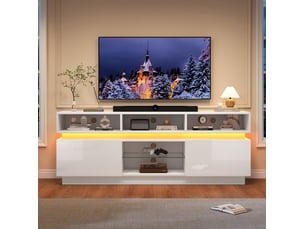 Meuble tv coloris blanc 35 cm <strong>ELVMI</strong> <strong></strong>