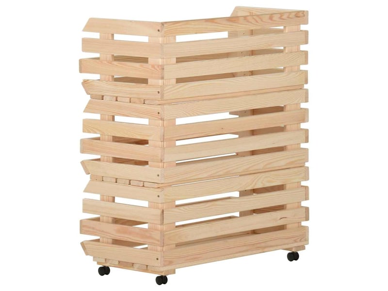  Desserte de cuisine, chariot à légumes 77x30x80 cm bois de pin solide  - Conforama D