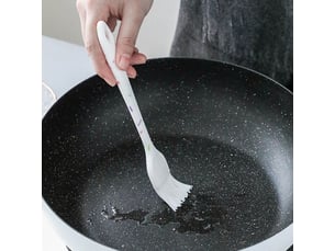 Ensemble de 6 ustensiles de cuisine en silicone: spatule à beurre, pinceau à huile (blanc)