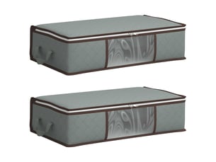 Boîte de rangement avec fenêtre latérale transparente 2 pcs gris shl91856