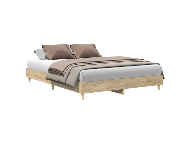  Lit double- lit adulte -  cadre de lit sans matelas chêne sonoma 140x200 cm  - Conforama A