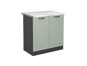Vicco meuble bas sous-évier, mint campagneanthracite, 80cm plan de travail marbre