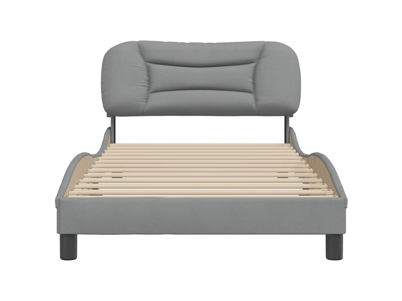 Lit simple- lit adulte - cadre de lit sans matelas hvar gris clair 100x200 cm tissu - Conforama C