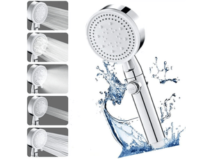 Pommeau de douche haute pression, idéal pour le bain et le spa, anticalcaire, haute pression, massage (argenté)
