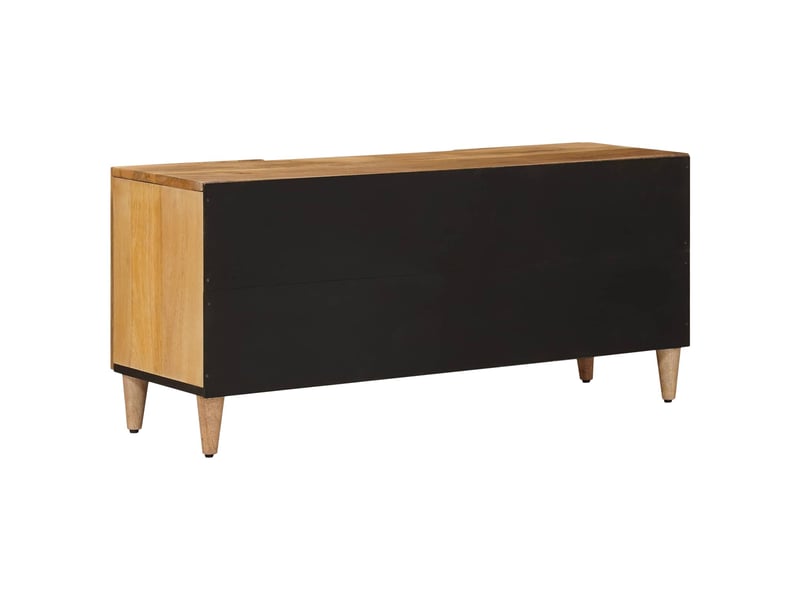  Meuble tv - banc tv - meuble de rangement naturel 105 x 33,5 x 46 cm bois de mangue massif  - Conforama E