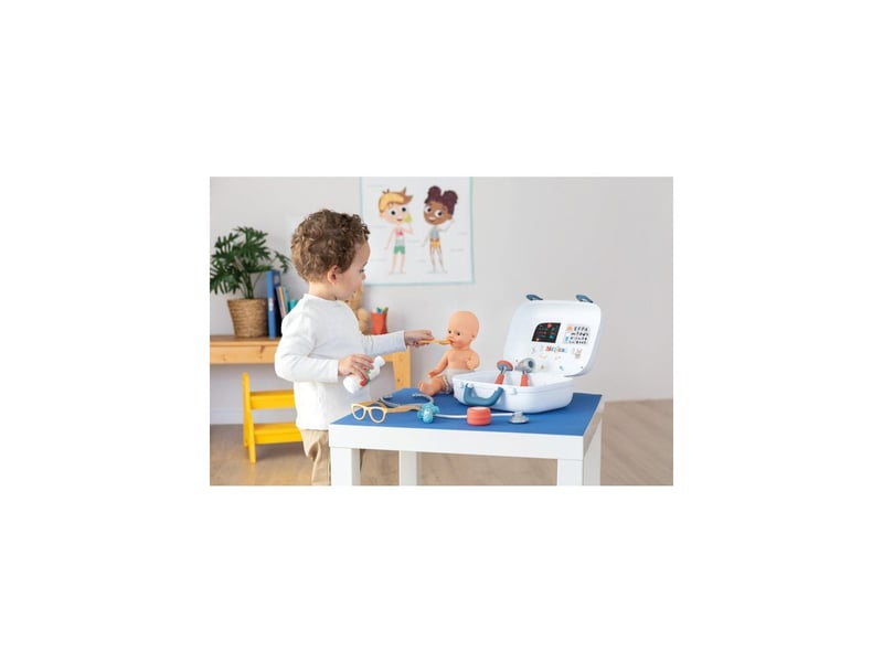  Jeu medecin mallette transport 10 accessoires avec poignee et 2 loquets 3 ans SMO3032163401063 - Conforama C