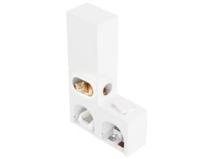 Meuble pour félins 140x45x195 cm – blanc – double espace litière, rangement et coin repos intégré
