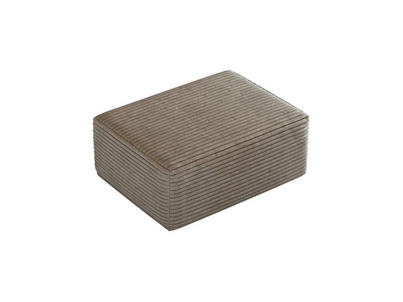  Pouf rectangulaire 95 x 70 x 40 cm en velours côtelé camel  - Conforama A