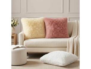 Lot de 2 coussins avec oreiller, coussins décoratifs heerlen blanc fleece pv cf50403