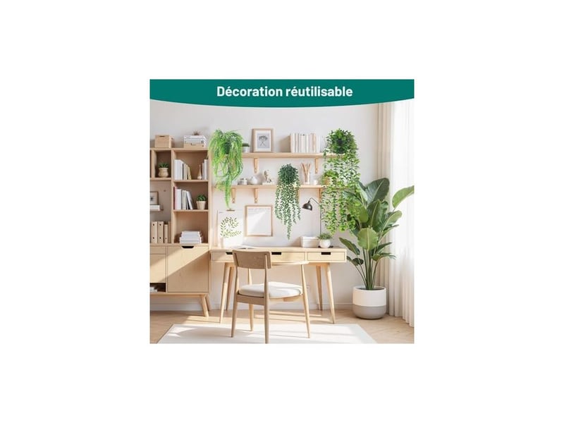  Pièces plante artificielle en suspension, plantes artificielles comme vraies, plantes artificielles en pot pour décoration intérieure et extérieure, plantes artificielles pour jardin  - Conforama D