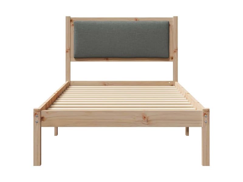  Lit simple- lit adulte -  cadre de lit avec tête de lit gris foncé 90 x 190 cm pin massif  - Conforama D