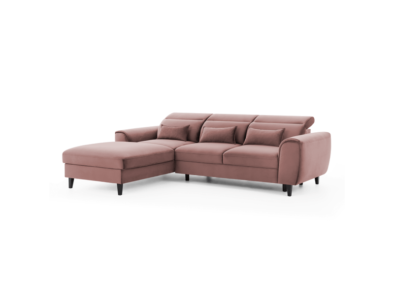  Canapé d'angle convertible rose angle gauche 4 places fable  - Conforama E