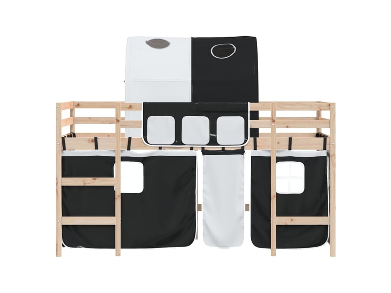 Lit mezzanine enfants - lit jeune avec tunnel sans matelas 80x200 cm  - Conforama E