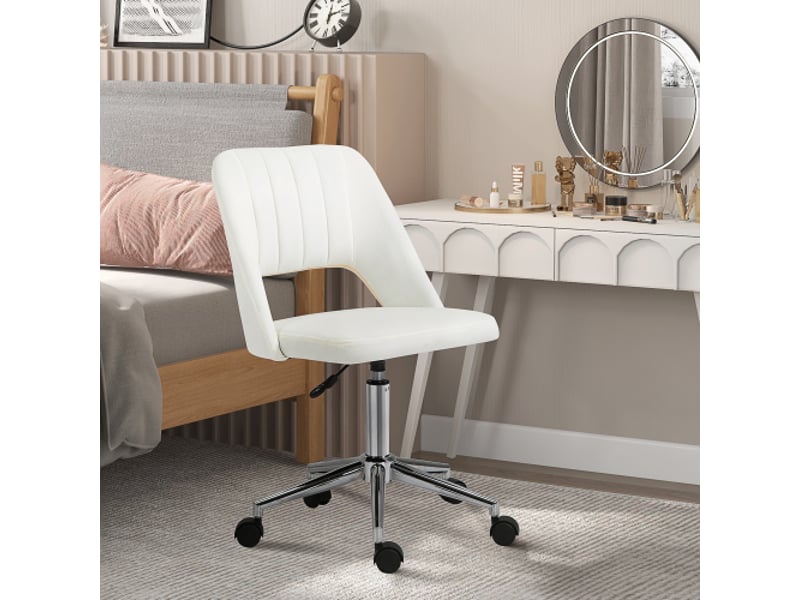  Chaise pivotante beige, réglable en hauteur, compacte, ergonomique et moderne, bureau et salon  - Conforama B