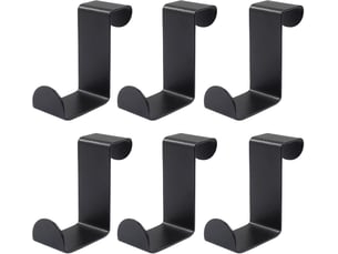 Crochets de porte, de capuchon de pour portes standard, tiroirs, placards, 6 pièces, noir - cc005595zls