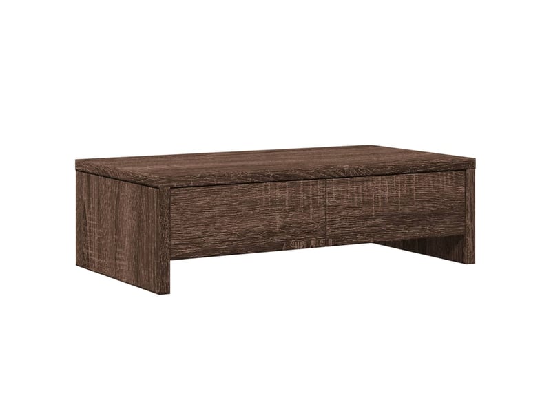  Support de moniteur table meuble bureau avec tiroirs bois d'ingénierie marron 02_0044938  - Conforama A