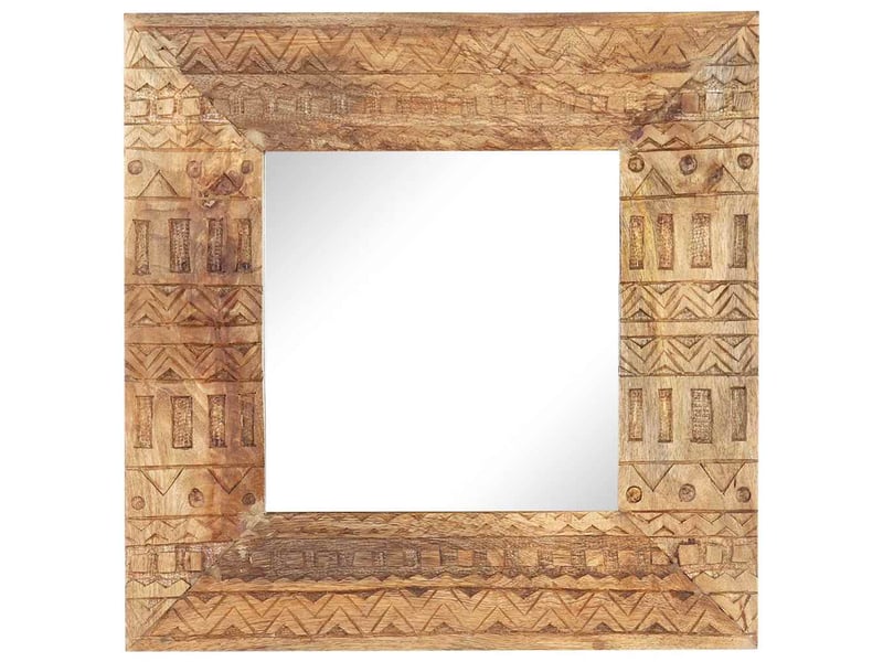  Miroir, miroir décoratif sculpté à la main 50x50x2,5 cm bois de manguier solide cf62920  - Conforama A