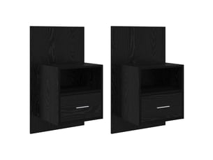 Table de chevet - cabinet de chevet - table de nuit 2 pc chêne noir 50 x 32,5 x 80cm